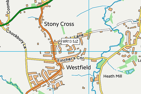 WR13 5JZ map - OS VectorMap District (Ordnance Survey) WR13 5JZ map - OS VectorMap District (Ordnance Survey)