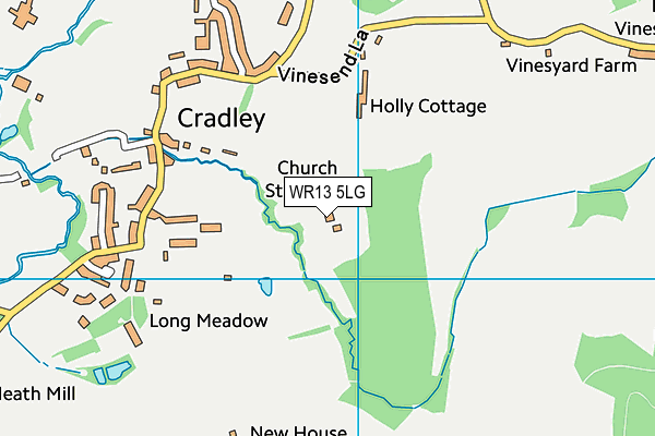 WR13 5LG map - OS VectorMap District (Ordnance Survey) WR13 5LG map - OS VectorMap District (Ordnance Survey)
