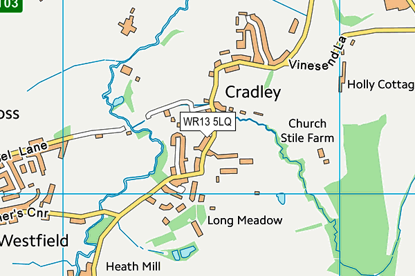 WR13 5LQ map - OS VectorMap District (Ordnance Survey) WR13 5LQ map - OS VectorMap District (Ordnance Survey)