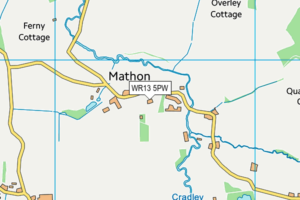 WR13 5PW map - OS VectorMap District (Ordnance Survey) WR13 5PW map - OS VectorMap District (Ordnance Survey)