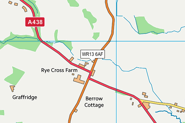 WR13 6AF map - OS VectorMap District (Ordnance Survey)