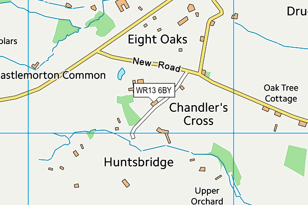 WR13 6BY map - OS VectorMap District (Ordnance Survey)