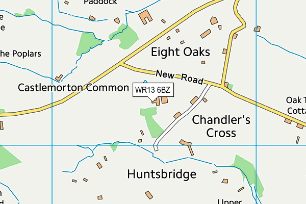 WR13 6BZ map - OS VectorMap District (Ordnance Survey) WR13 6BZ map - OS VectorMap District (Ordnance Survey)
