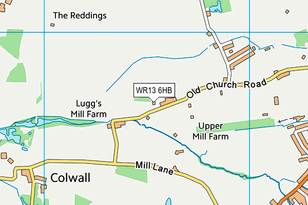 WR13 6HB map - OS VectorMap District (Ordnance Survey) WR13 6HB map - OS VectorMap District (Ordnance Survey)
