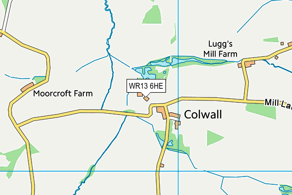 WR13 6HE map - OS VectorMap District (Ordnance Survey) WR13 6HE map - OS VectorMap District (Ordnance Survey)