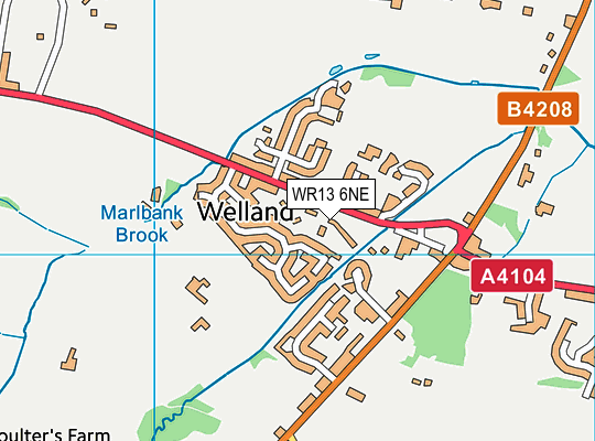 WR13 6NE map - OS VectorMap District (Ordnance Survey) WR13 6NE map - OS VectorMap District (Ordnance Survey)