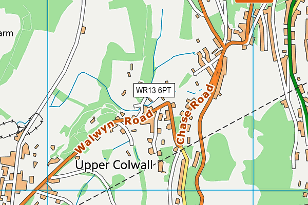 WR13 6PT map - OS VectorMap District (Ordnance Survey)