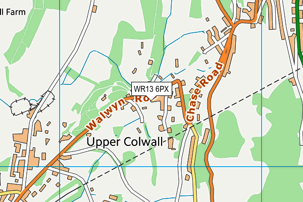 WR13 6PX map - OS VectorMap District (Ordnance Survey) WR13 6PX map - OS VectorMap District (Ordnance Survey)