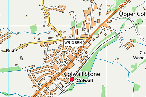 WR13 6RH map - OS VectorMap District (Ordnance Survey)