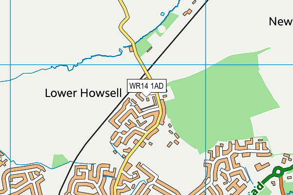 WR14 1AD map - OS VectorMap District (Ordnance Survey)
