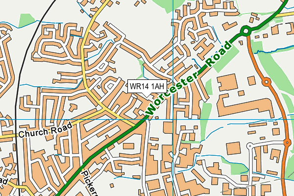WR14 1AH map - OS VectorMap District (Ordnance Survey) WR14 1AH map - OS VectorMap District (Ordnance Survey)