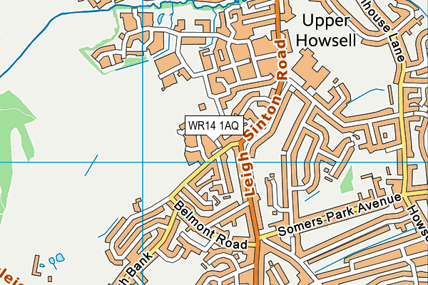 WR14 1AQ map - OS VectorMap District (Ordnance Survey)