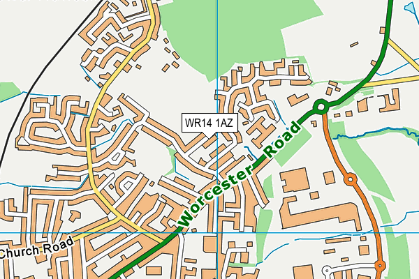 WR14 1AZ map - OS VectorMap District (Ordnance Survey) WR14 1AZ map - OS VectorMap District (Ordnance Survey)