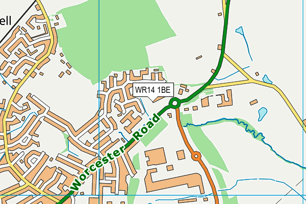 WR14 1BE map - OS VectorMap District (Ordnance Survey) WR14 1BE map - OS VectorMap District (Ordnance Survey)