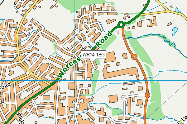 WR14 1BG map - OS VectorMap District (Ordnance Survey) WR14 1BG map - OS VectorMap District (Ordnance Survey)
