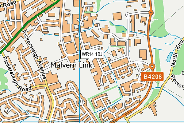 WR14 1BJ map - OS VectorMap District (Ordnance Survey)
