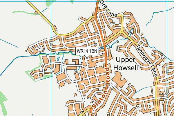 WR14 1BN map - OS VectorMap District (Ordnance Survey) WR14 1BN map - OS VectorMap District (Ordnance Survey)