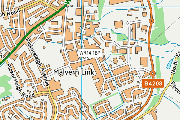 WR14 1BP map - OS VectorMap District (Ordnance Survey) WR14 1BP map - OS VectorMap District (Ordnance Survey)