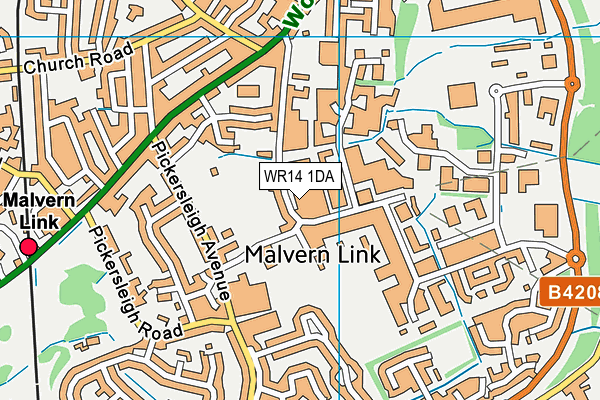 WR14 1DA map - OS VectorMap District (Ordnance Survey) WR14 1DA map - OS VectorMap District (Ordnance Survey)