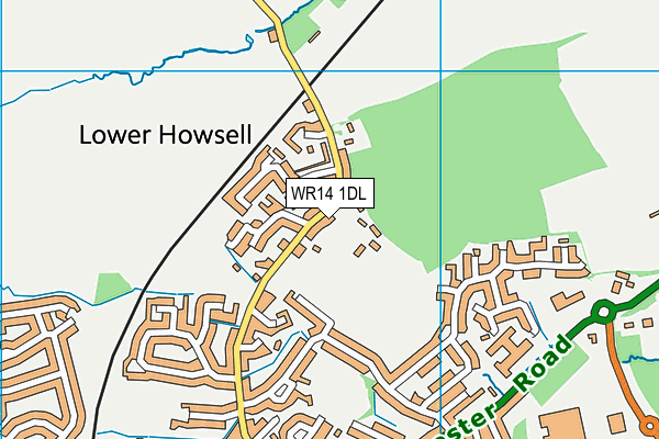 WR14 1DL map - OS VectorMap District (Ordnance Survey) WR14 1DL map - OS VectorMap District (Ordnance Survey)