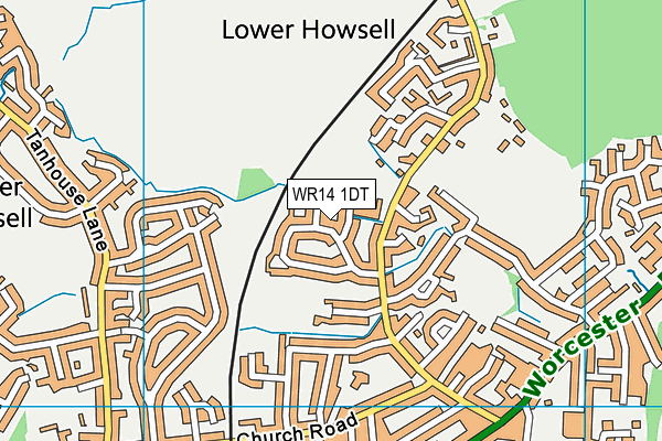 WR14 1DT map - OS VectorMap District (Ordnance Survey) WR14 1DT map - OS VectorMap District (Ordnance Survey)
