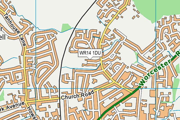 WR14 1DU map - OS VectorMap District (Ordnance Survey) WR14 1DU map - OS VectorMap District (Ordnance Survey)