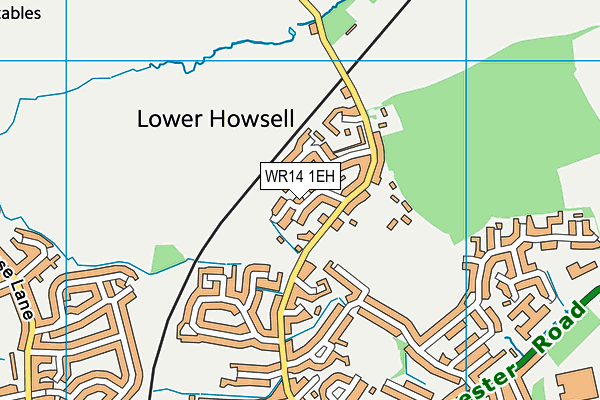 WR14 1EH map - OS VectorMap District (Ordnance Survey) WR14 1EH map - OS VectorMap District (Ordnance Survey)