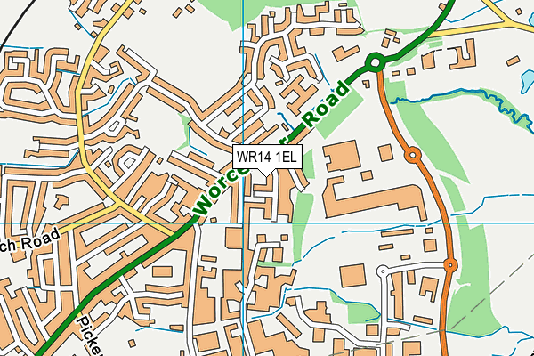 WR14 1EL map - OS VectorMap District (Ordnance Survey) WR14 1EL map - OS VectorMap District (Ordnance Survey)