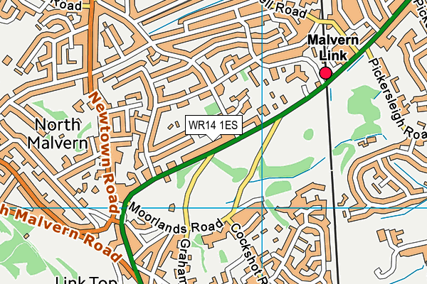 WR14 1ES map - OS VectorMap District (Ordnance Survey)