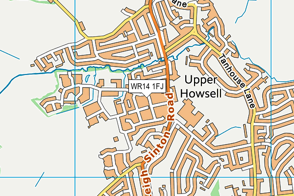WR14 1FJ map - OS VectorMap District (Ordnance Survey) WR14 1FJ map - OS VectorMap District (Ordnance Survey)