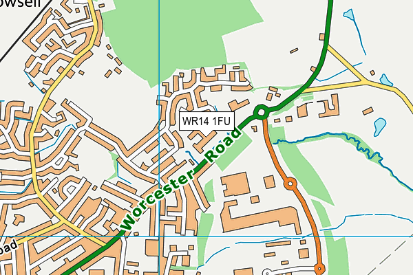 WR14 1FU map - OS VectorMap District (Ordnance Survey) WR14 1FU map - OS VectorMap District (Ordnance Survey)
