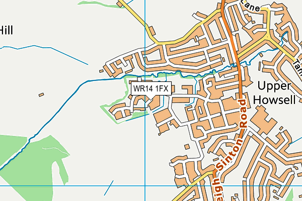 WR14 1FX map - OS VectorMap District (Ordnance Survey) WR14 1FX map - OS VectorMap District (Ordnance Survey)