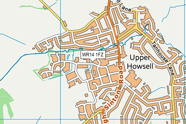 WR14 1FZ map - OS VectorMap District (Ordnance Survey) WR14 1FZ map - OS VectorMap District (Ordnance Survey)