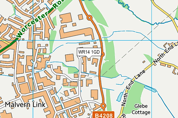 WR14 1GD map - OS VectorMap District (Ordnance Survey) WR14 1GD map - OS VectorMap District (Ordnance Survey)