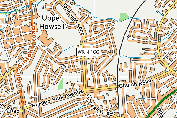 WR14 1GG map - OS VectorMap District (Ordnance Survey)