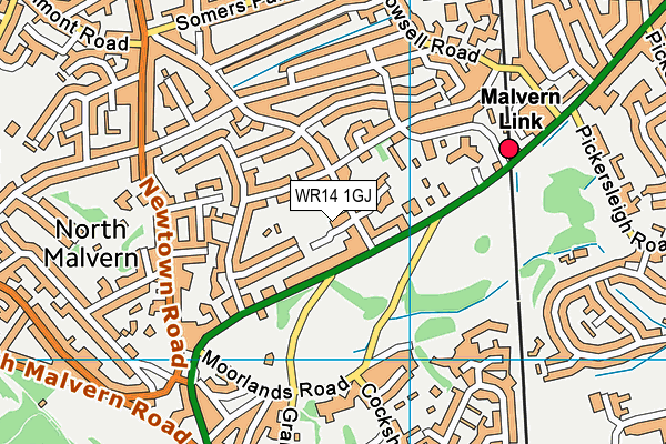 WR14 1GJ map - OS VectorMap District (Ordnance Survey) WR14 1GJ map - OS VectorMap District (Ordnance Survey)