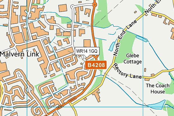 WR14 1GQ map - OS VectorMap District (Ordnance Survey) WR14 1GQ map - OS VectorMap District (Ordnance Survey)