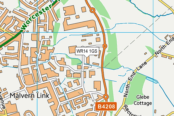 WR14 1GS map - OS VectorMap District (Ordnance Survey) WR14 1GS map - OS VectorMap District (Ordnance Survey)