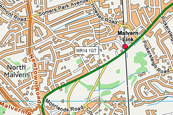 WR14 1GT map - OS VectorMap District (Ordnance Survey) WR14 1GT map - OS VectorMap District (Ordnance Survey)