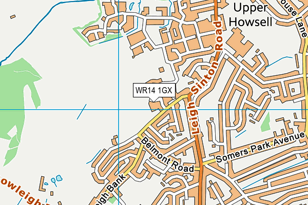 WR14 1GX map - OS VectorMap District (Ordnance Survey) WR14 1GX map - OS VectorMap District (Ordnance Survey)