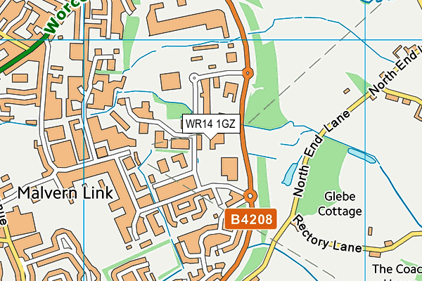 WR14 1GZ map - OS VectorMap District (Ordnance Survey)