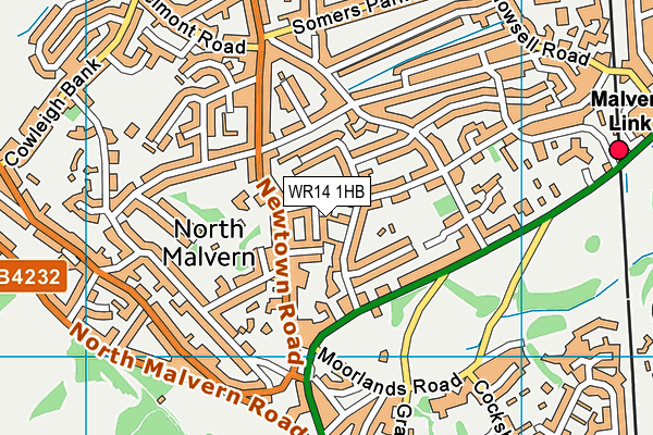 WR14 1HB map - OS VectorMap District (Ordnance Survey) WR14 1HB map - OS VectorMap District (Ordnance Survey)
