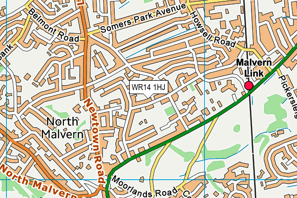 WR14 1HJ map - OS VectorMap District (Ordnance Survey) WR14 1HJ map - OS VectorMap District (Ordnance Survey)