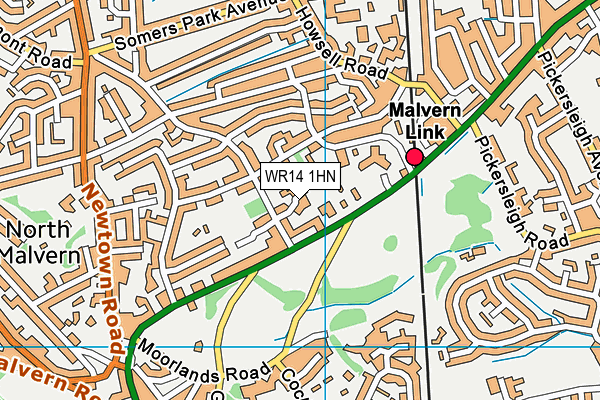 WR14 1HN map - OS VectorMap District (Ordnance Survey)
