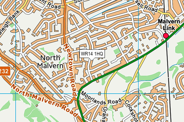 WR14 1HQ map - OS VectorMap District (Ordnance Survey) WR14 1HQ map - OS VectorMap District (Ordnance Survey)
