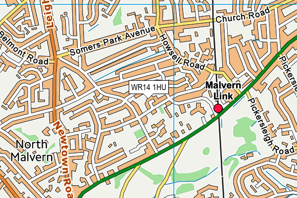 WR14 1HU map - OS VectorMap District (Ordnance Survey)