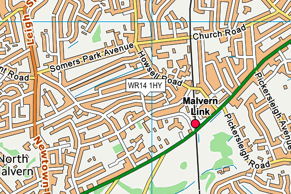 WR14 1HY map - OS VectorMap District (Ordnance Survey)