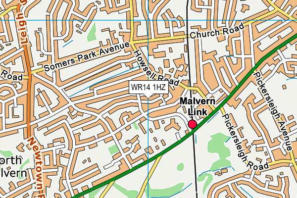 WR14 1HZ map - OS VectorMap District (Ordnance Survey)