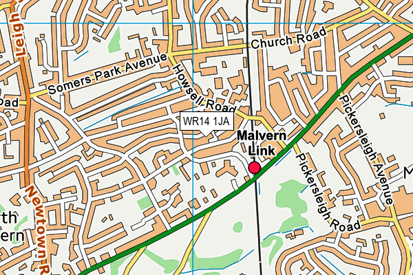 WR14 1JA map - OS VectorMap District (Ordnance Survey) WR14 1JA map - OS VectorMap District (Ordnance Survey)