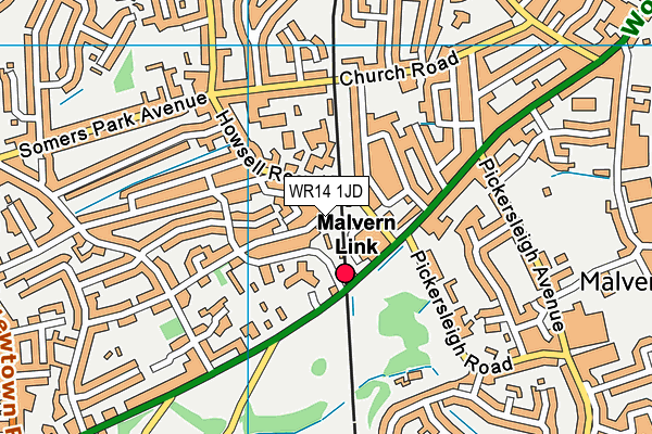WR14 1JD map - OS VectorMap District (Ordnance Survey) WR14 1JD map - OS VectorMap District (Ordnance Survey)